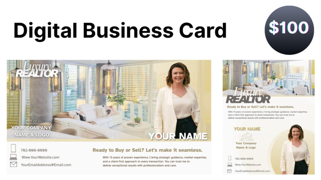 Custom Realtor Digital Business Card | $100 Design