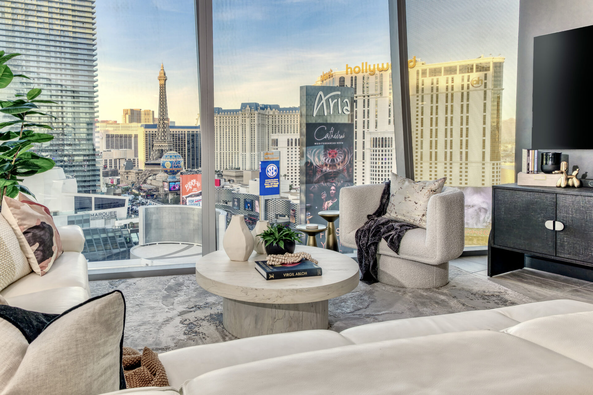 Vegas Living Room with Strip Views | Luxury Condo