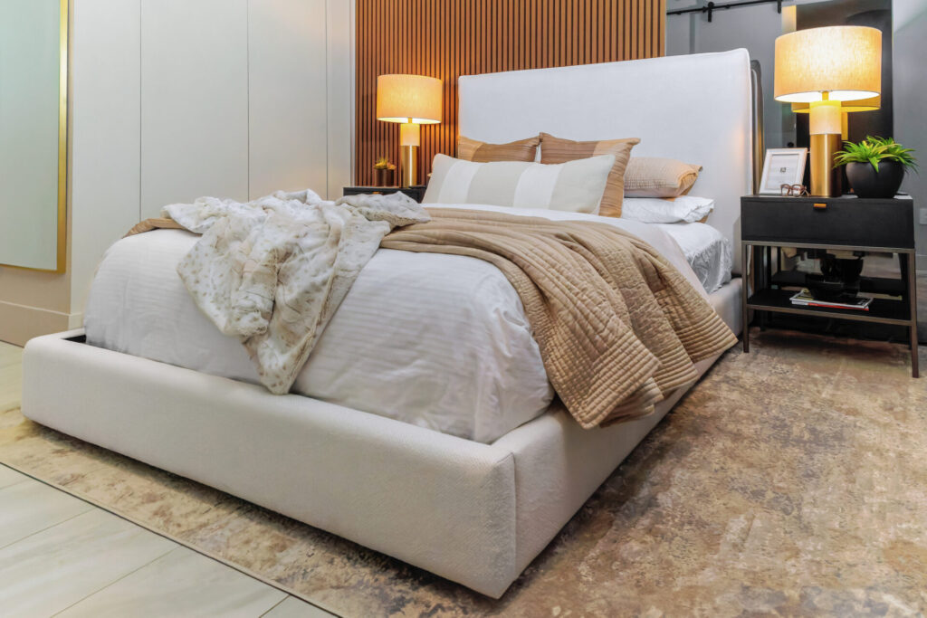 Cozy Designer Bedroom | Warm Modern Las Vegas Style