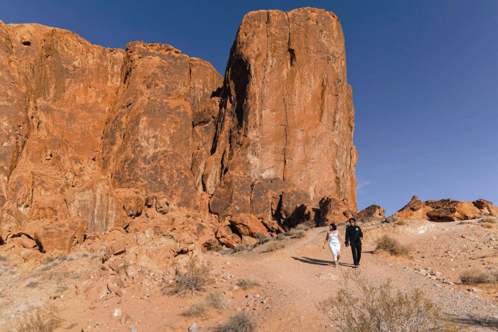 Desert Wedding in Scenic Red Rock Cliffs of Southern Nevada