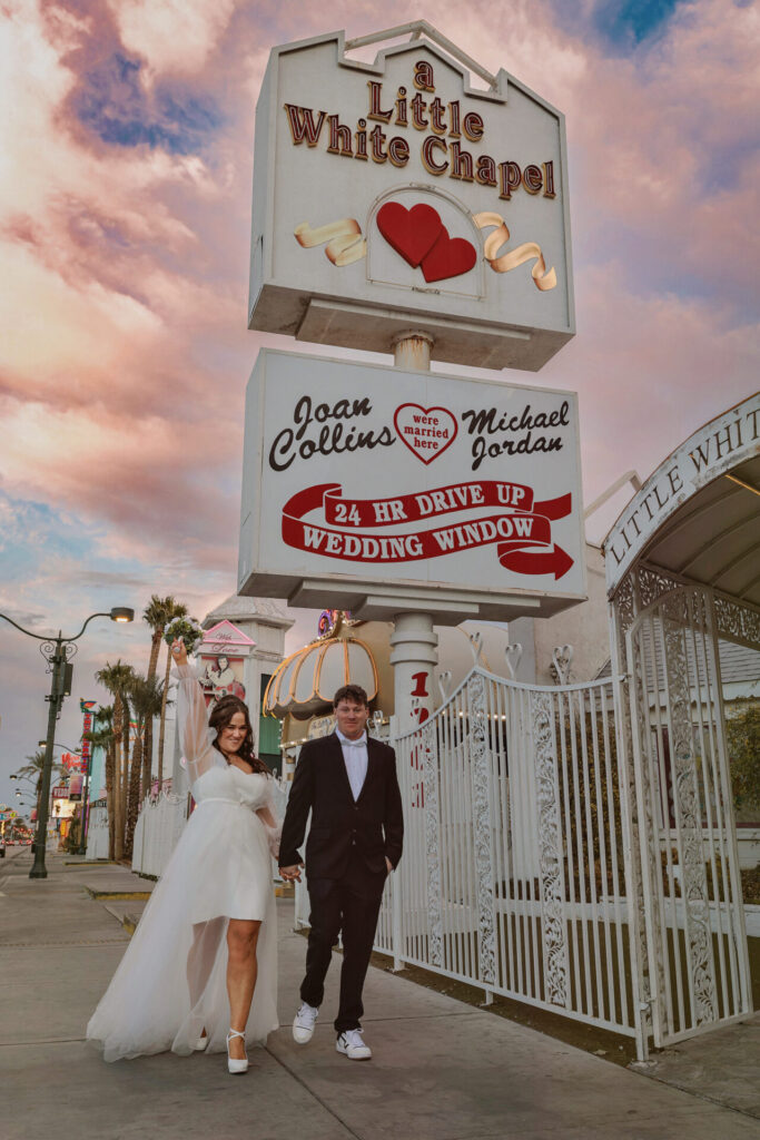 Just Married at Iconic Las Vegas Wedding Chapel