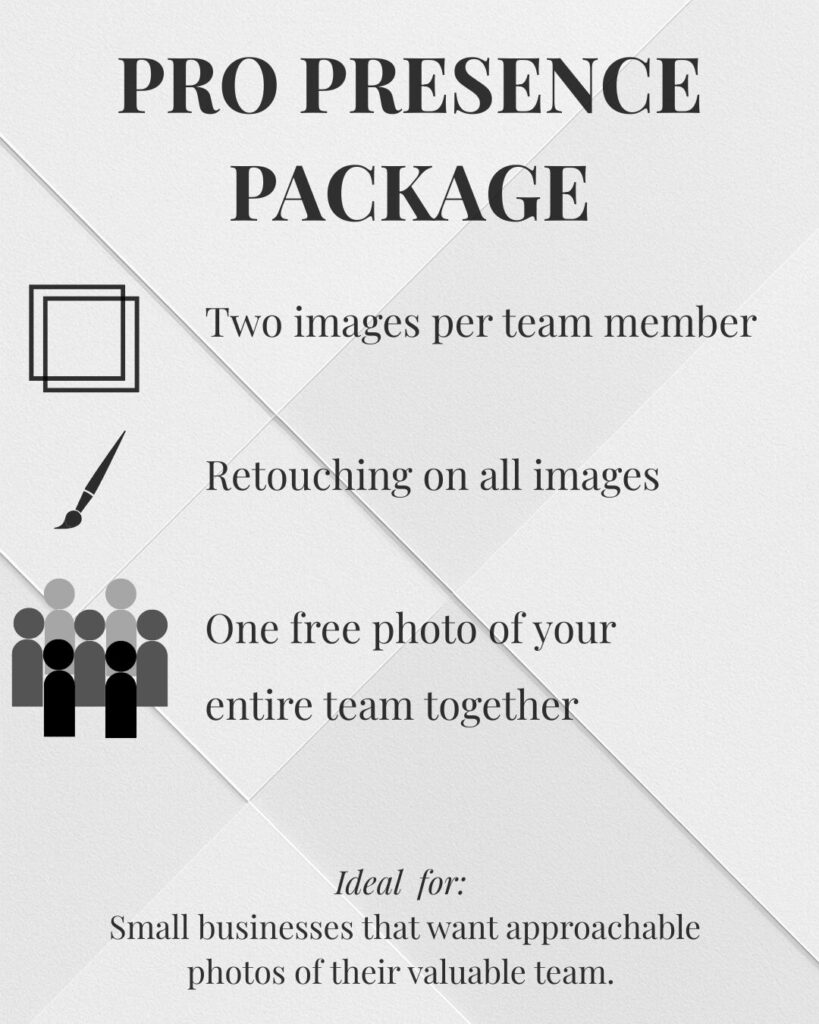 Pro Presence Photo Package | Team Headshots & Group