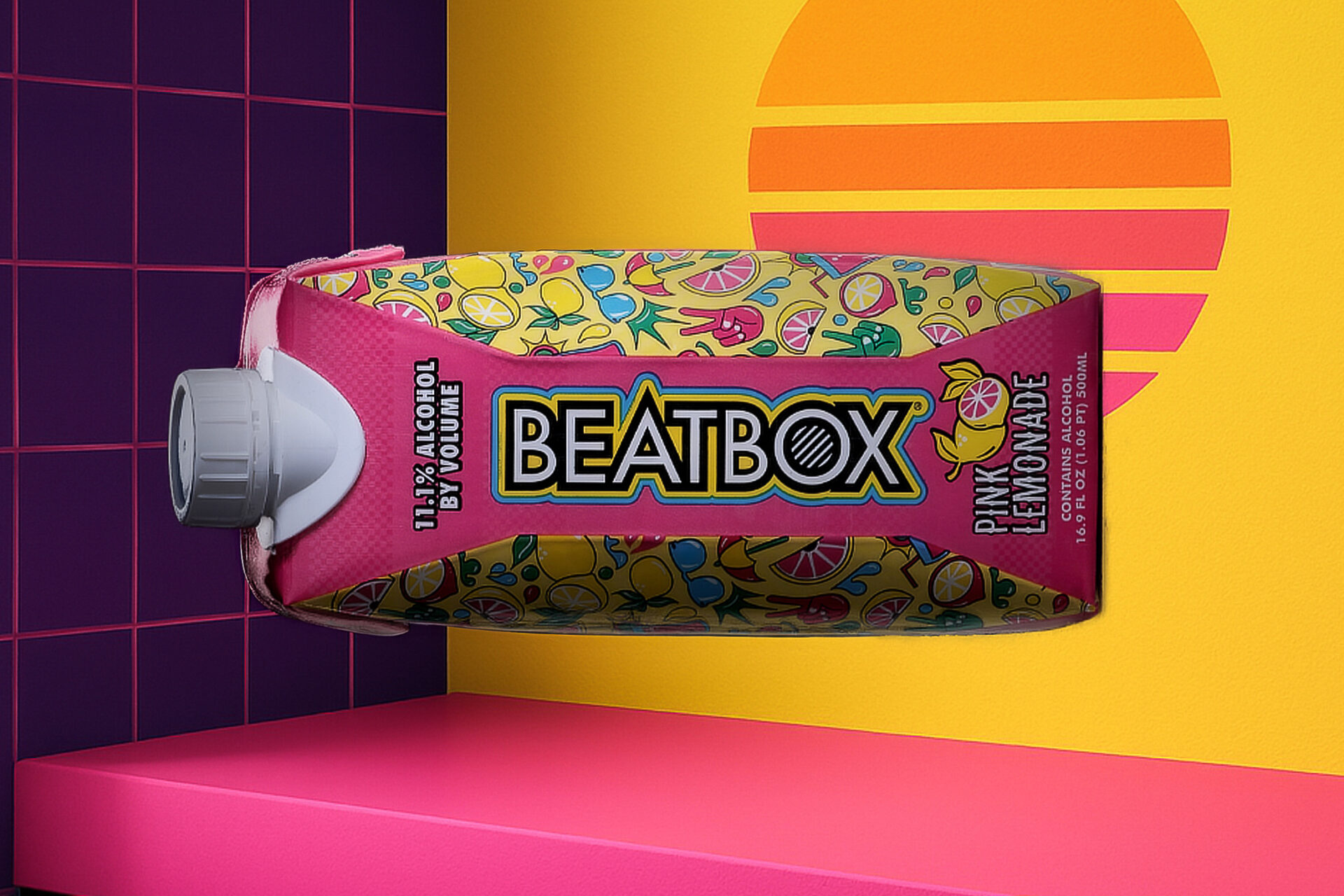 Nineties styled product photo of bottle