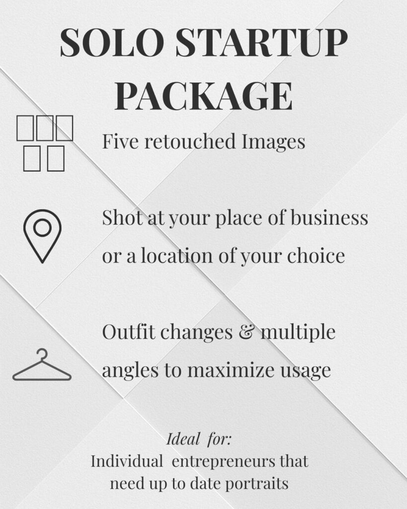 Solo Startup Package | Portraits for Entrepeneurs