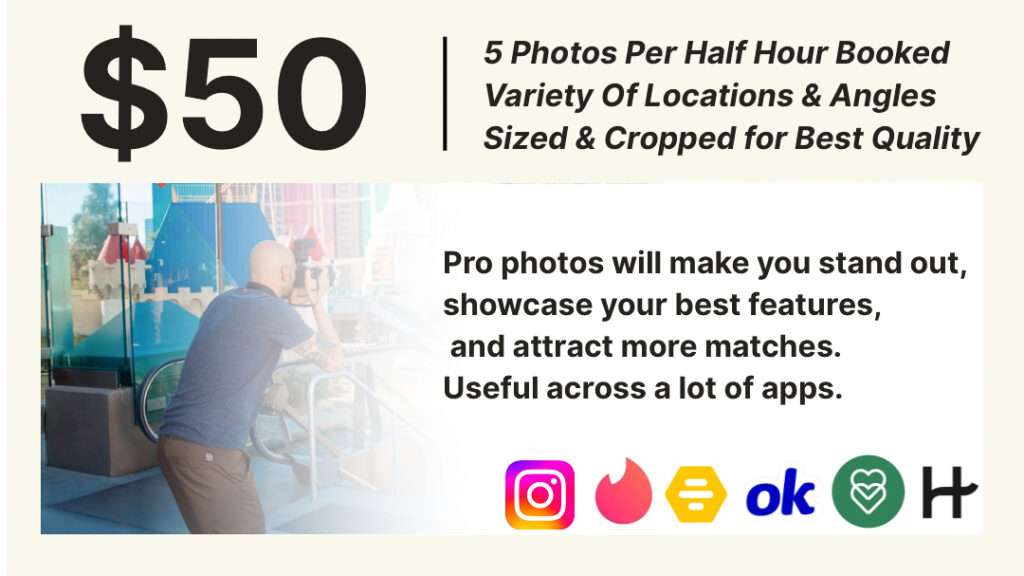 This infographic shows pricing for dating photos