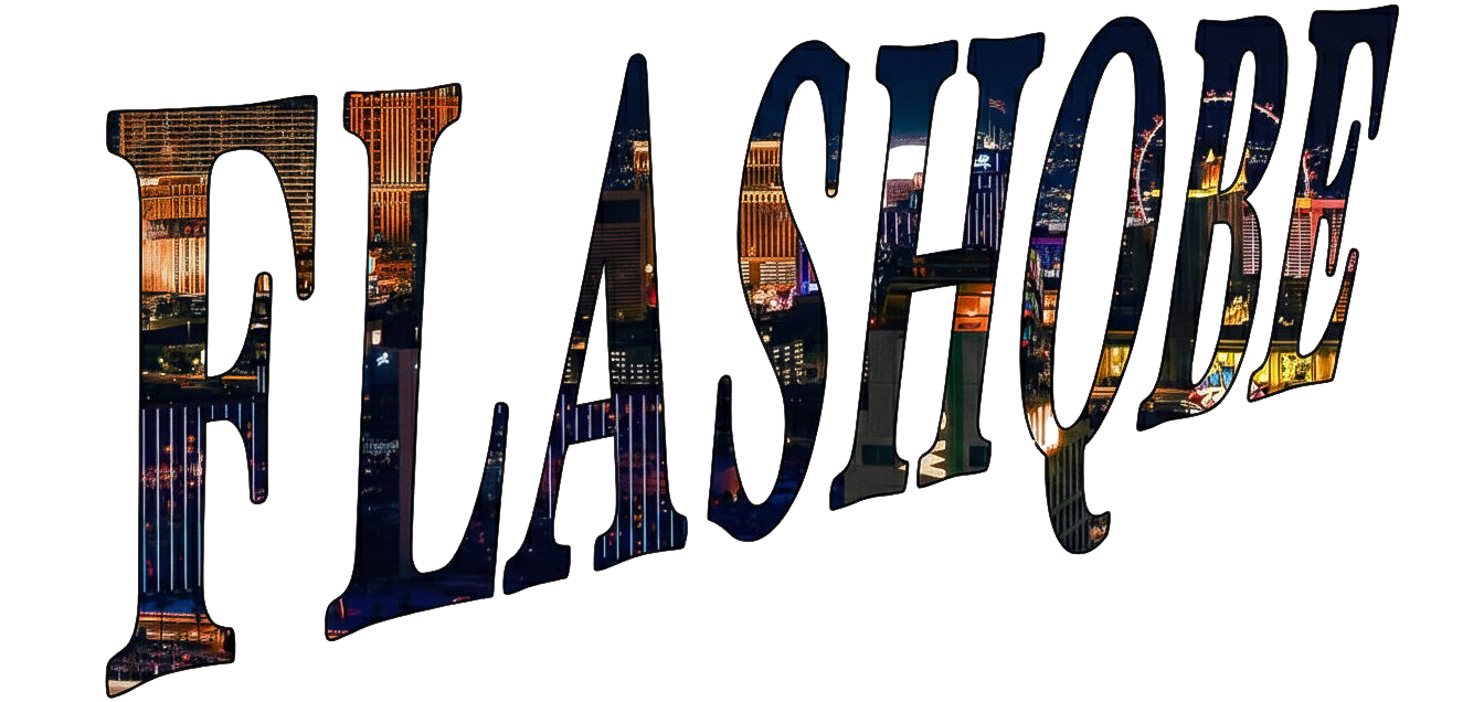 Flashqbe logo with the Las Vegas skyline inside the letters