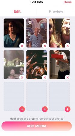 tinder screenshot as an example of a bad profile.